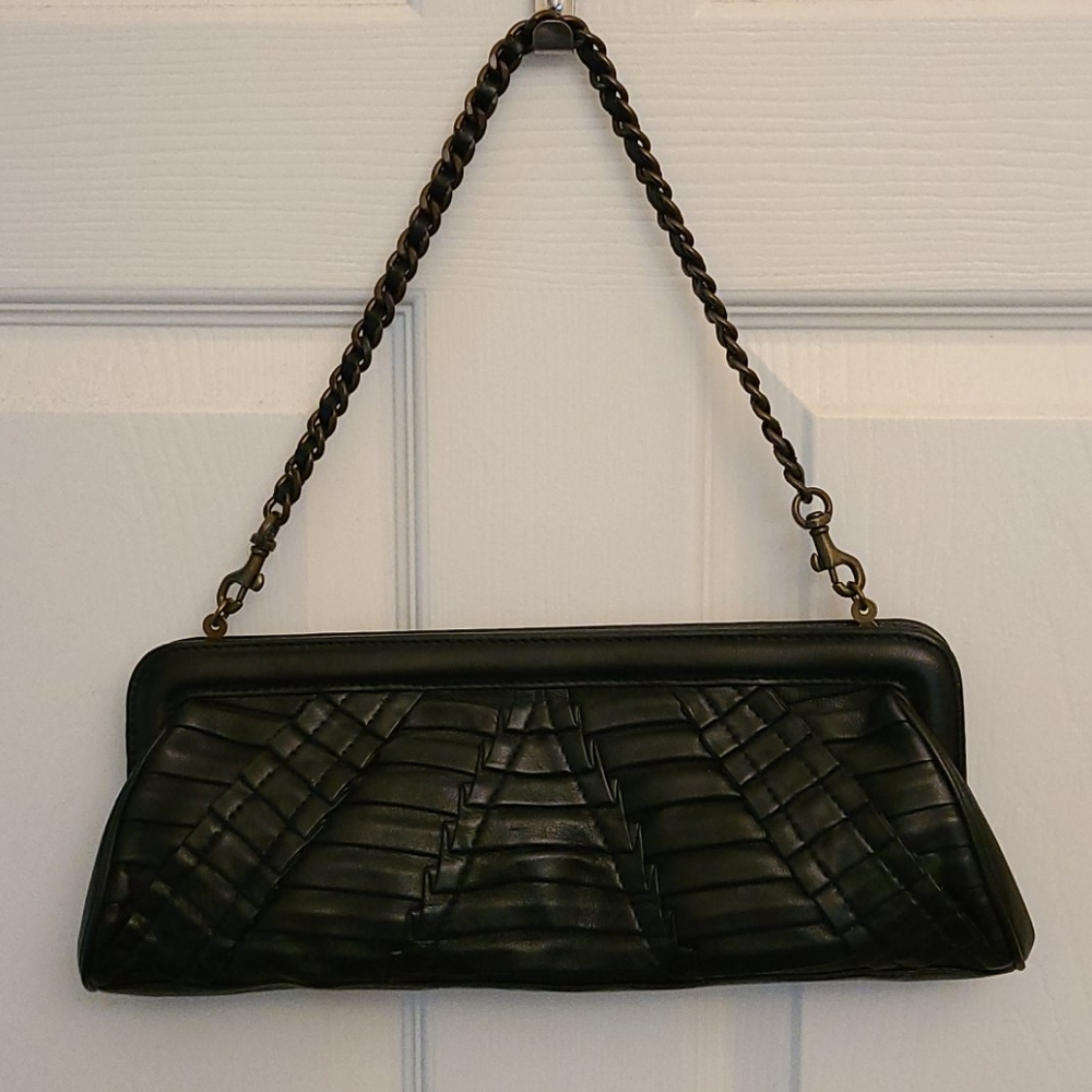 Isabella Fiore pleated leaver clutch